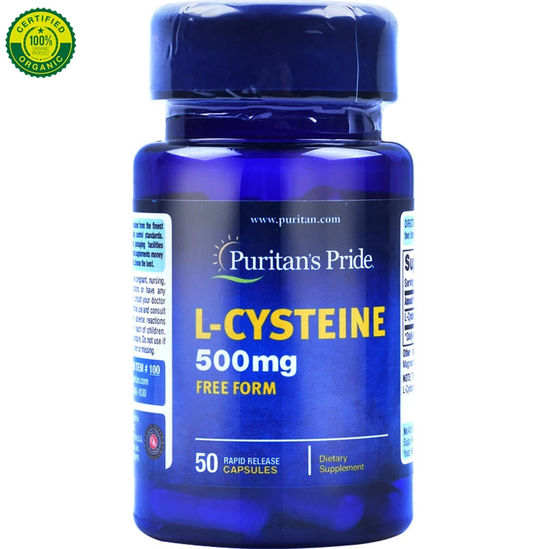 

US Puritan's Pride L-CYSTEINE 500 Mg FREE FORM 50 CAPSULES RAPID RELEASE Dietary Supplement,L-Cysteine,Vivo Transglutathione