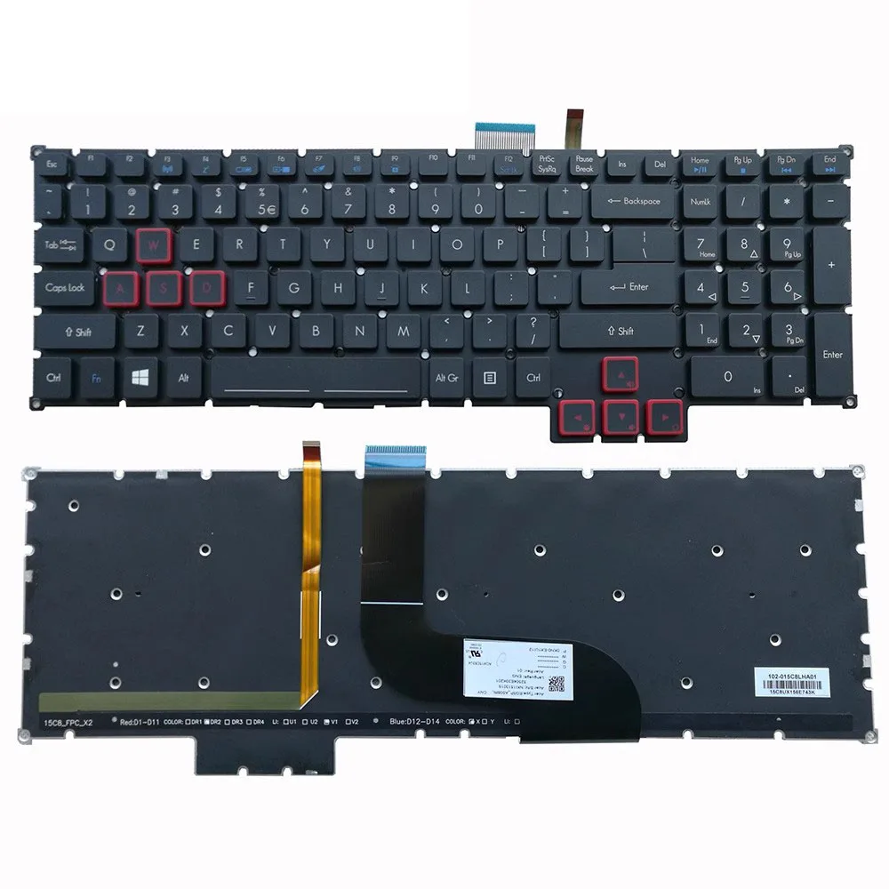 NEW keyboard with rgb Backlit For Acer Predator 15-G9-592G GX-791 GX-792 G9-793G G9-592G G9-593 G5-793 UK