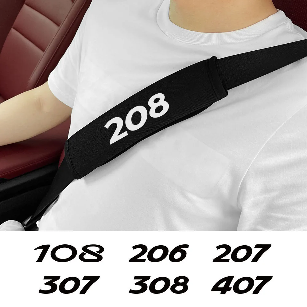 

2Pcs Car Seat Safety Belt Cover Soft Cushion For Peugeot 208 207 308 206 307 407 2008 3008 5008 Rcz 508 301 408 406 Accessories
