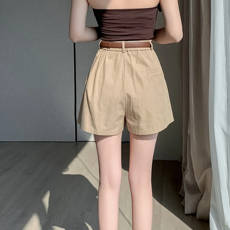 2023 Summer Fashion Cargo Shorts High Waisted Loose Wide Leg Pants A-line Casual Shorts  Black Shorts  Shorts for Women