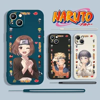 cute anime naruto logo for apple iphone 13 12 mini 11 pro xs max xr x 8 7 6s se plus liquid rope silicone phone case capa cover