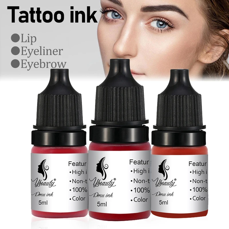 

5ML Tattoo Pigment Microblading Paint Ink For Semi Permanent Makeup Eyebrow Eyeliner Lip Tint Body Beauty Tattoo Art Consumables