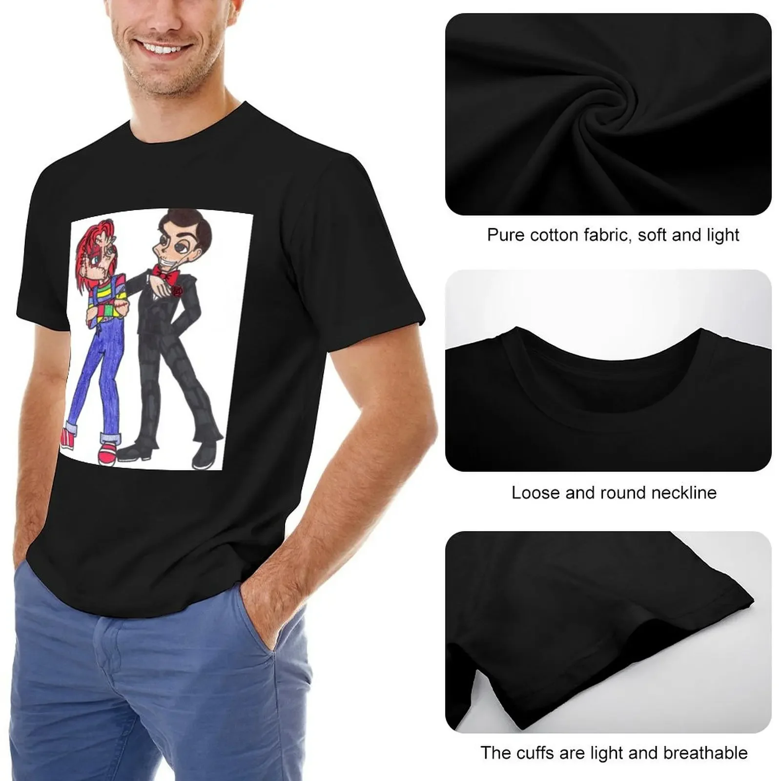 Футболка Chucky and Slappy топы возвышенные рубашки черные футболки с рисунком для