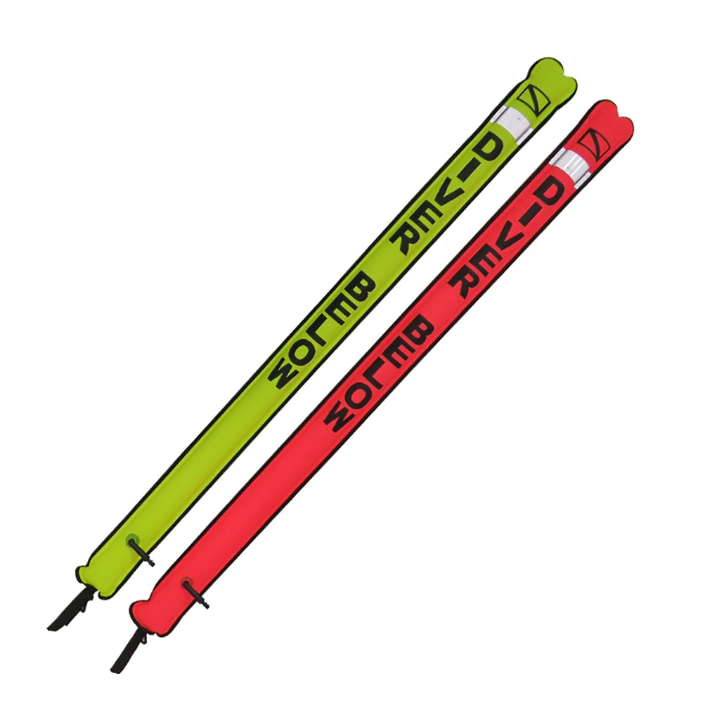 

Surface Marker Buoy Sausage Floating Water Underwater Safety Unique Design Reflective Strip Fluorescent yellow