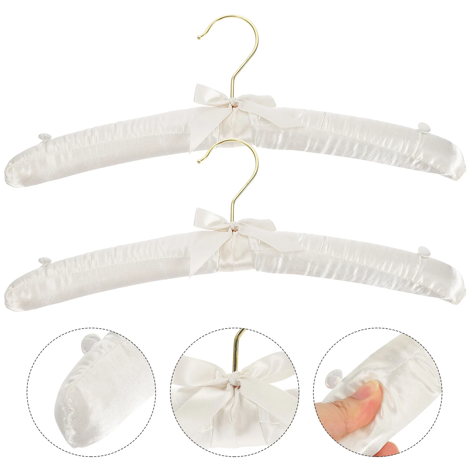 

2pcs Wedding Dress Store Sponge Padded Home Sponge Padded Hangers Clothing Hanger Heavy Duty Hangers