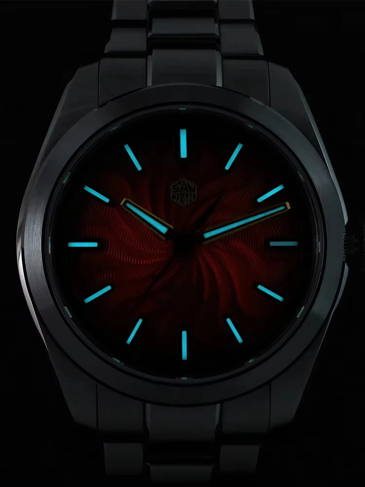 2025 San Martin 39 мм Роскошные мужские часы с гильошированным циферблатом змея