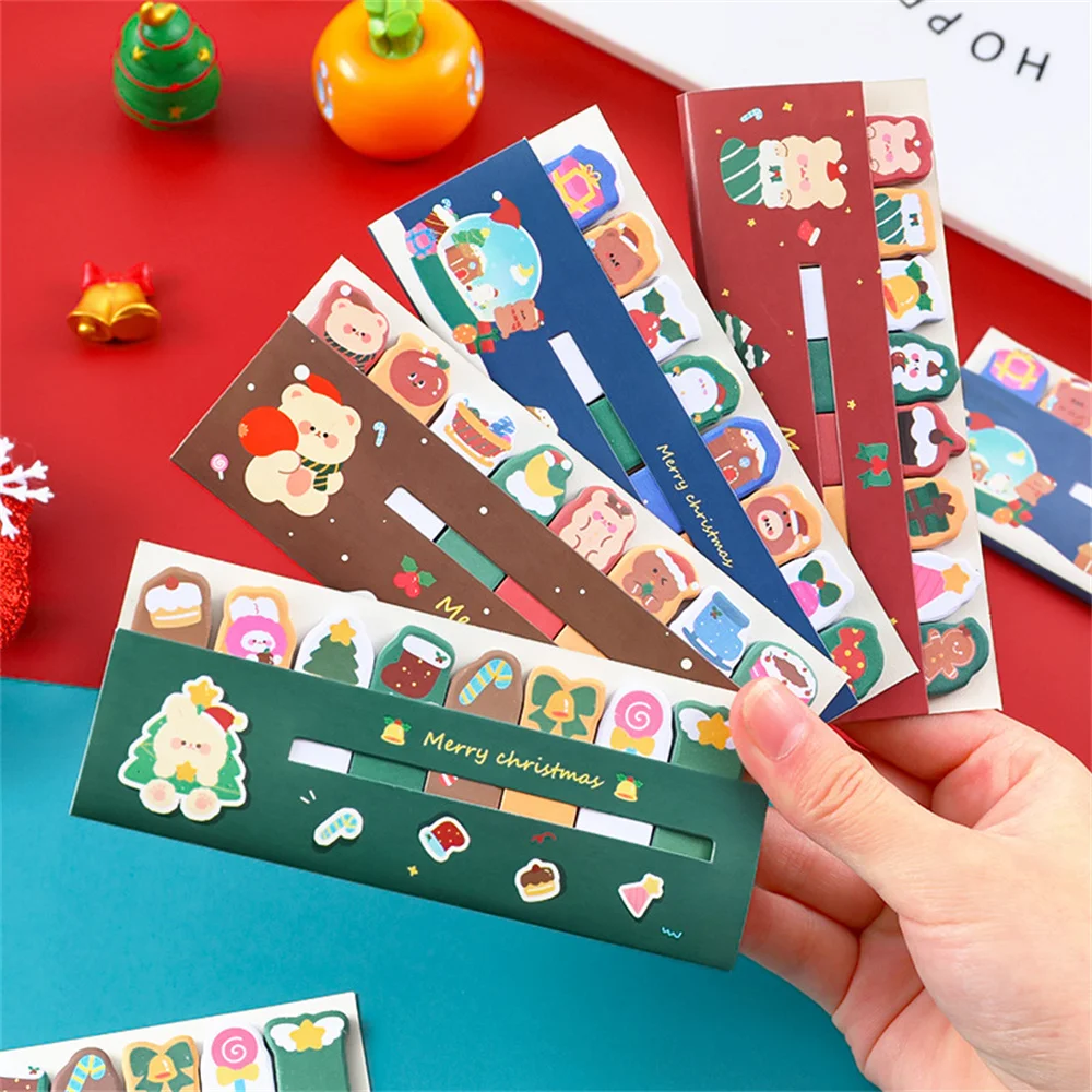 

120 Sheets Merry Christmas Planner Sticky Notes Memo Pad Diary Stationary Flakes Scrapbook Decorative Cute Bear N Times Stickers