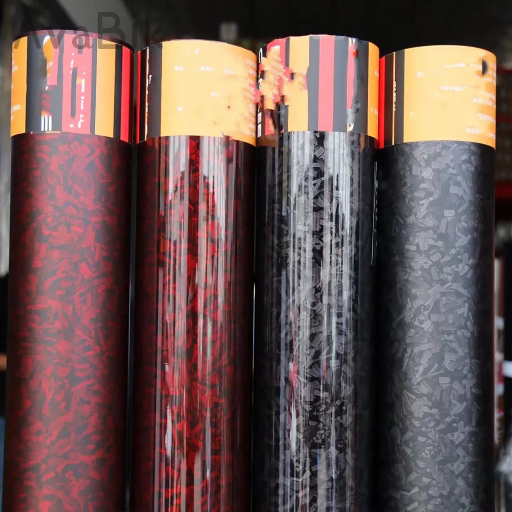Глянцевая черная красная матовая кованая углеродная ткань Виниловая пленка для