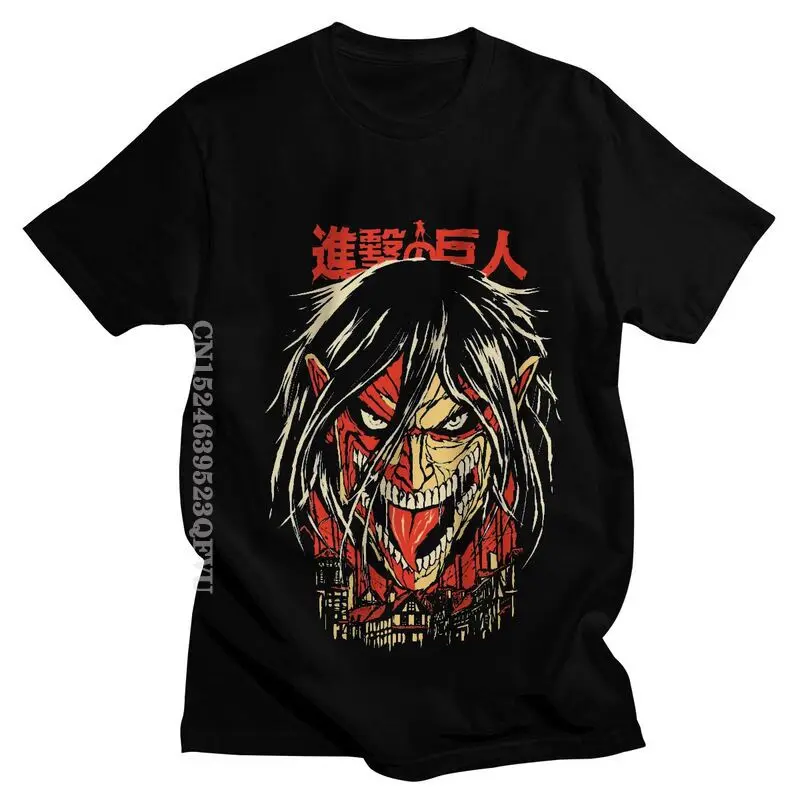 Attack On Titan T Shirts Vintage Cotton Tshirts Handsome T Shirt Designer Anime Manga Eren Yeager Tees Plus Size Clothes