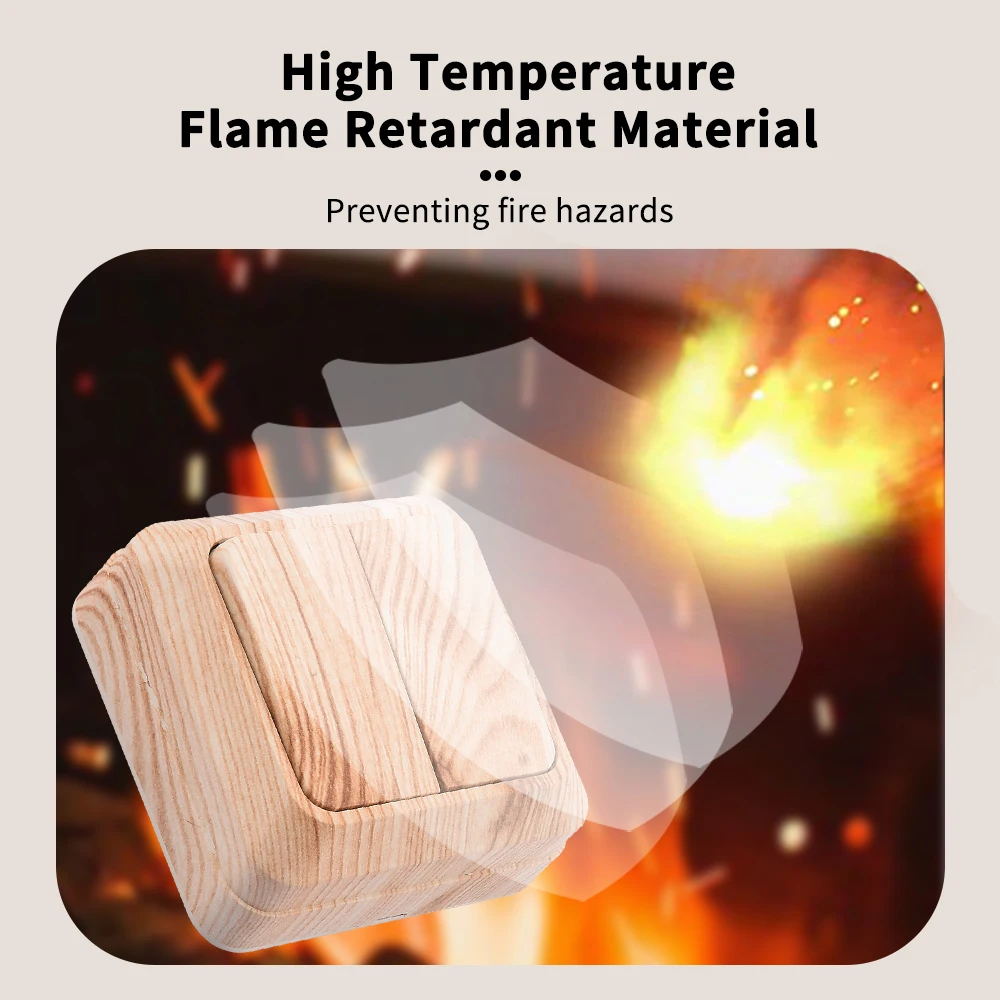 Винтажный настенный переключатель с имитацией дерева