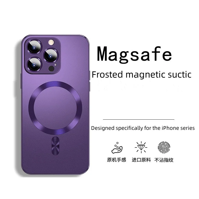 

Роскошный Магнитный чехол Для Magsafe для беспроводной зарядки iPhone 14 13 12 11 Pro Max Plus, матовый Силиконовый стеклянный противоударный чехол