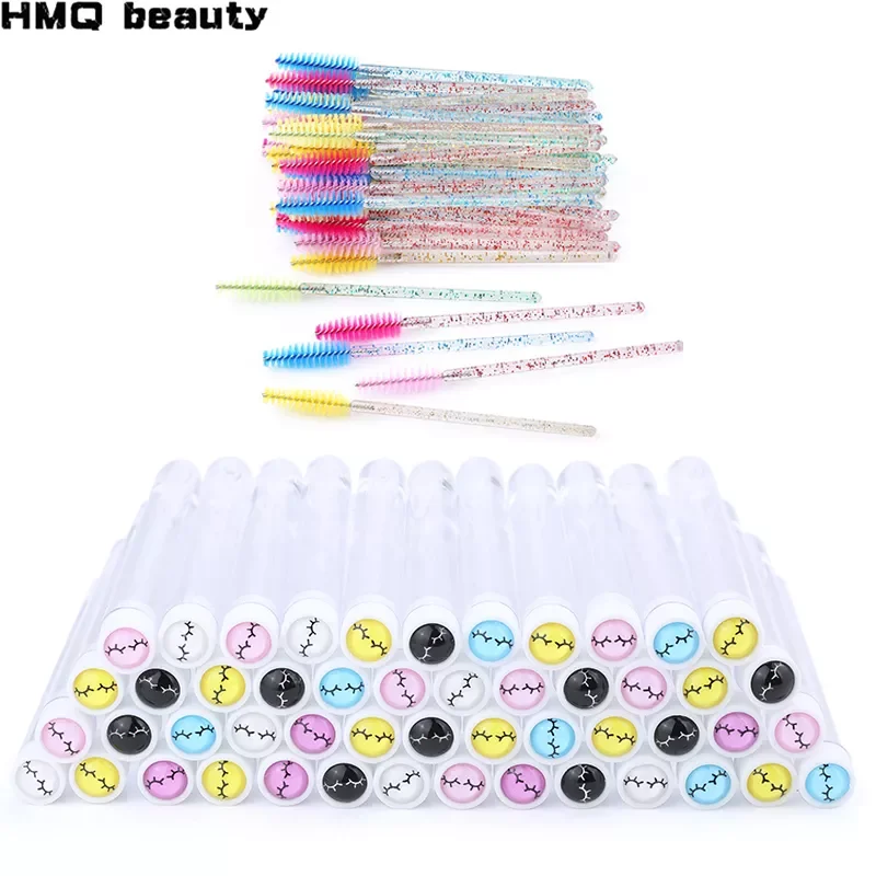 

NEW2023 Reusable eyebrow brush tube disposable eyelash brush eyebrow brush Cute Acrylic eyelash drill replaceable brushes dust-