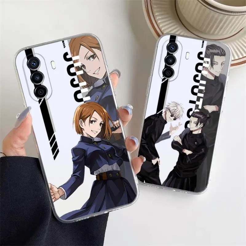 

Anime Jujutsu Kaisen Phone Case For Huawei P30 P50 P40Pro Plus Psmarts Mate 40 30 Y8 Y7 Honor60 50 Play4TPro Lite Transparent