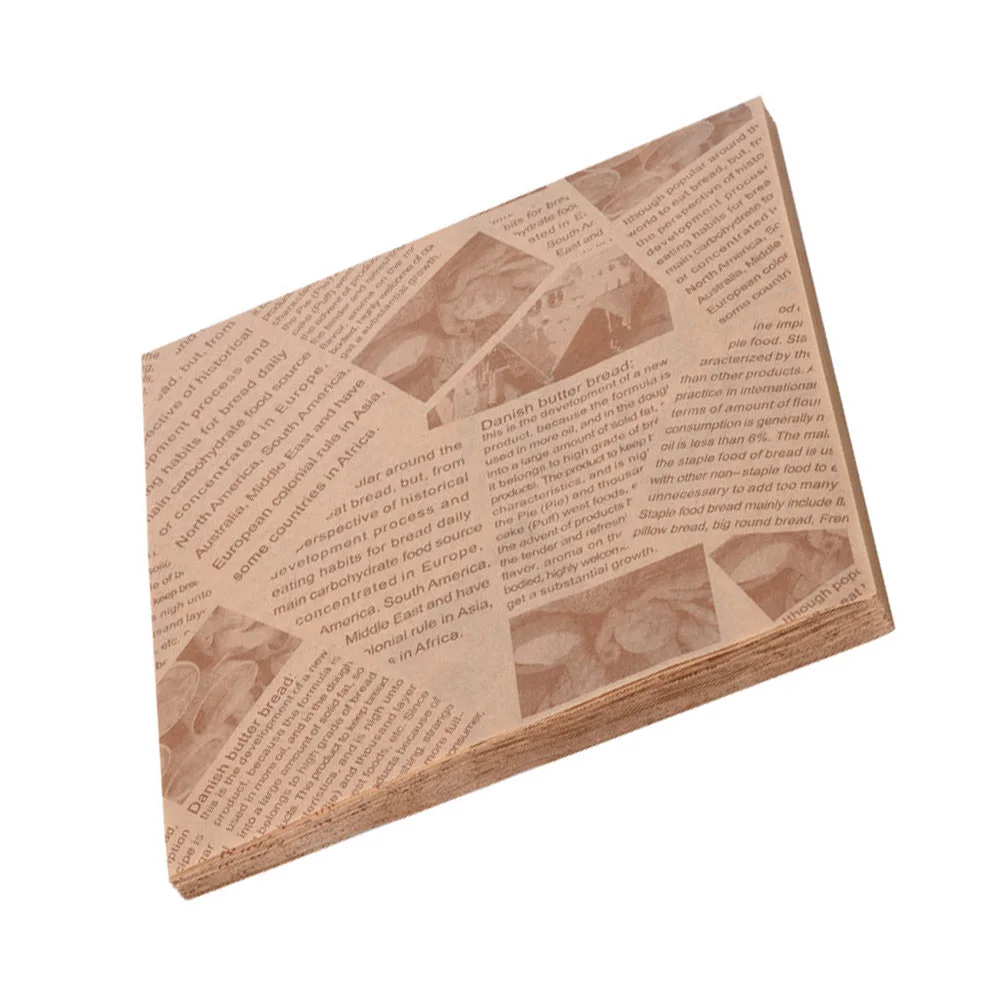 

500 Pcs Greaseproof Paper Snack Papers Kitchen Accessories Food Serving Tray Pad Party Raw Wood Pulp Material Non-stick Fryer