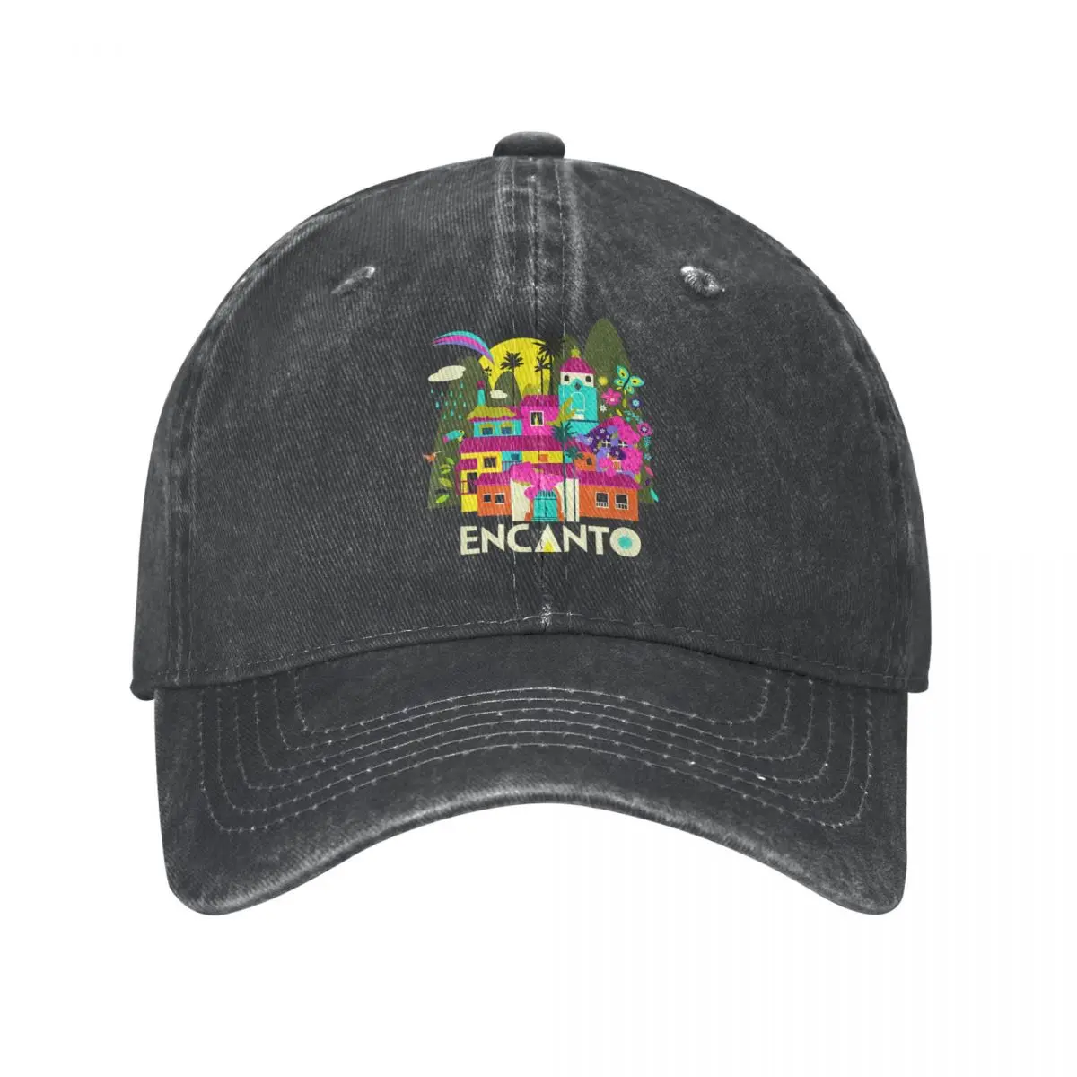 

Fashion Disney Encanto Baseball Cap for Men Women Distressed Denim Snapback Cap Madrigal House Outdoor Summer Caps Hat