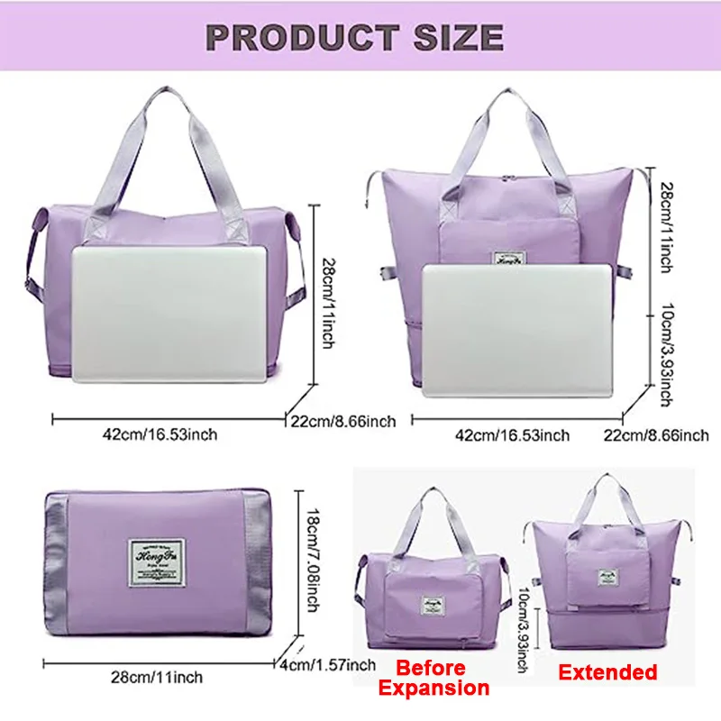 Large Capacity Folding Travel Bags Waterproof Luggage Tote Handbag Travel Duffle Bag Gym Yoga Storage Shoulder Bag For Women Men