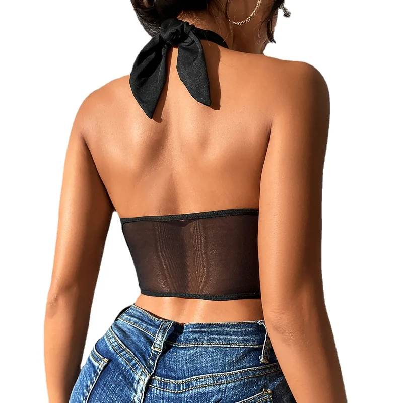 Топ женский трикотажный без рукавов модная Готическая пикантная уличная одежда