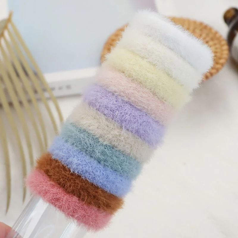 

2pcs Plush Hair Bands for Woman Girls Elastic Hair Ties Kids Hair Accessories