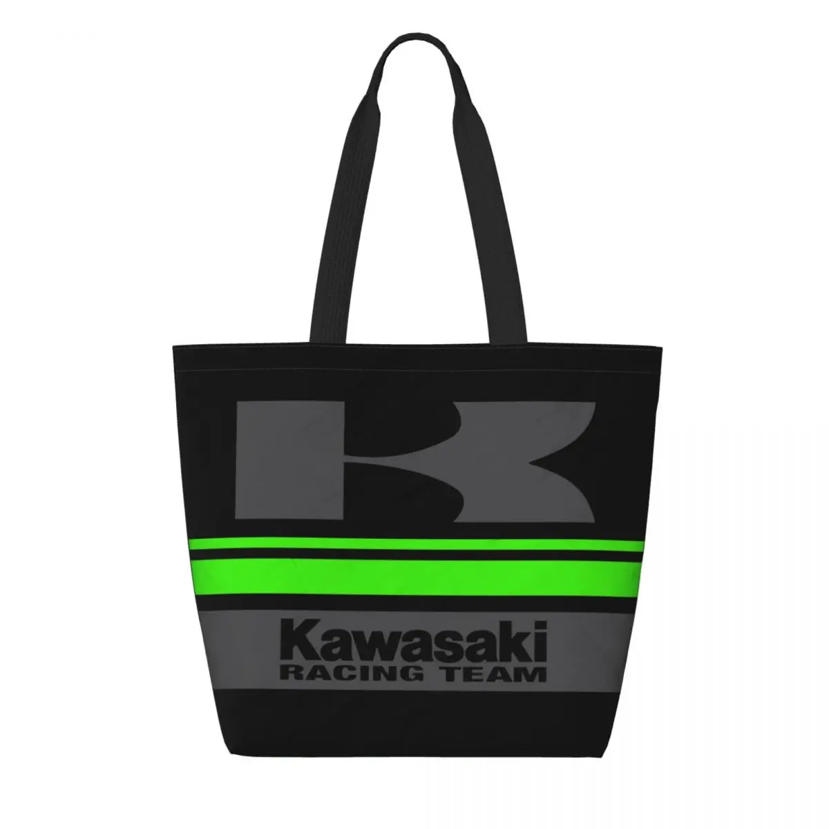 

Funny Print Kawasakis Motorcycle Logo Shopping Tote Bag Portable Canvas Shoulder Shopper Handbag