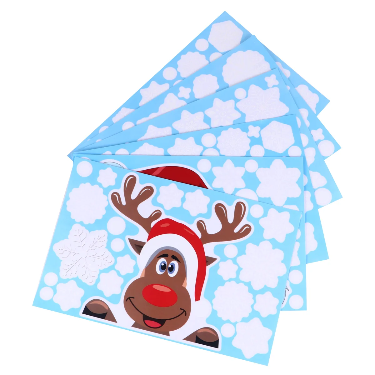 

6 Sheets Snowflake Santa Festival Wall Decor Wall Decals Window Stickers Glass Stickers for Home Mall Store