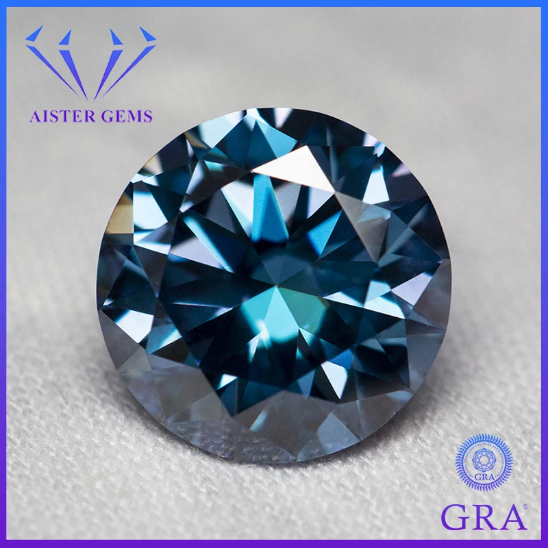 

New Sapphire Blue Moissanite Stone with Certificate VVS1 GRA Certified Moissanita Lad Diamond Loose Gemstones Pass Tester