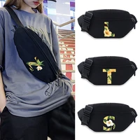 mens waist bag fashion fanny pack chest pack outdoor sports crossbody bags casual travel floral letter pattern waist packs