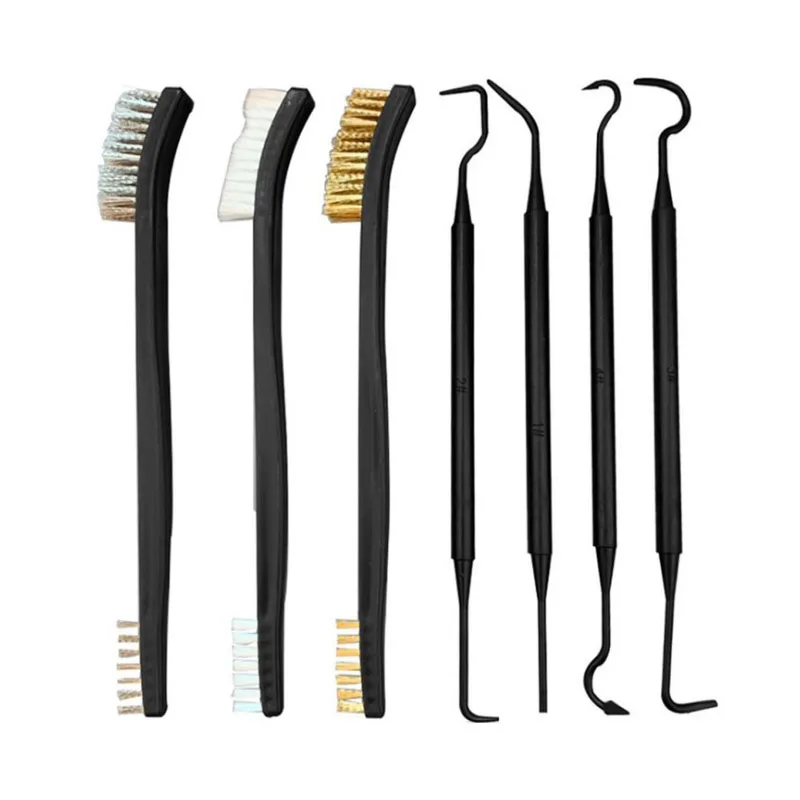 

Щетка для чистки пистолета, 62 г (3 щетки и 4 крючка), зеркальный распылитель