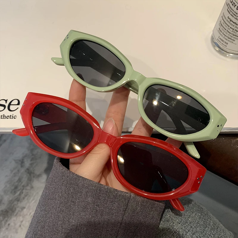 2024 маленькие квадратные солнцезащитные очки в стиле ретро Y2K женские кошачий