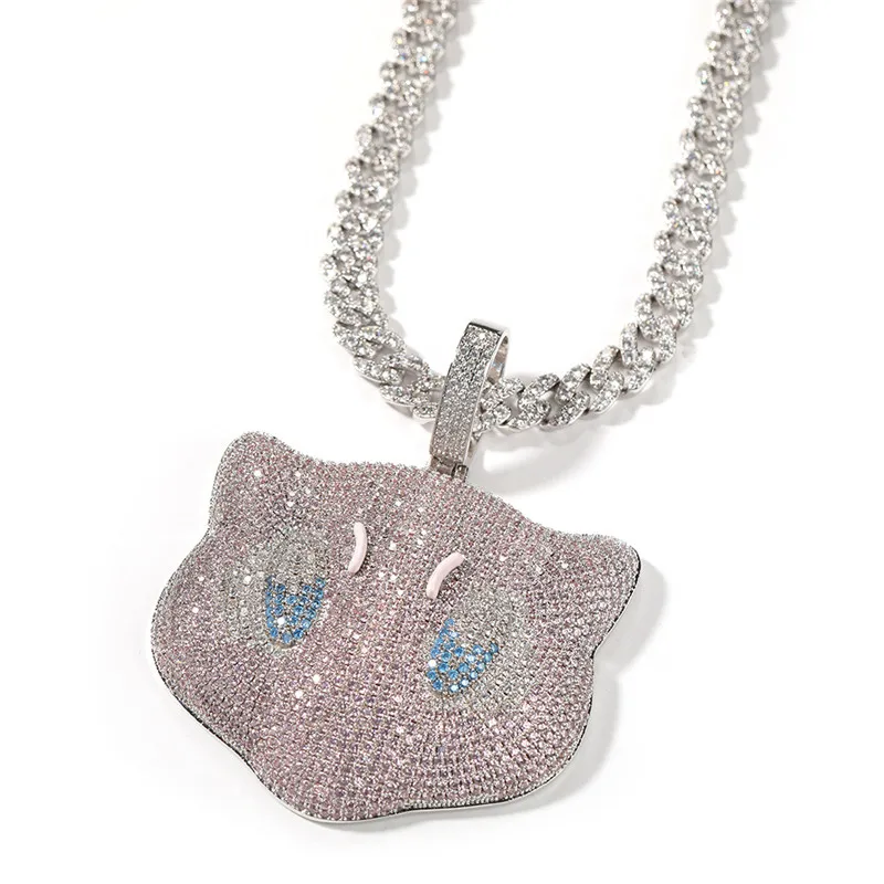 

Bling Iced Out Micro Pave Zircon Big Cute Cartoon Character Pendants Necklace for Men Women Hip Hop Jewelry
