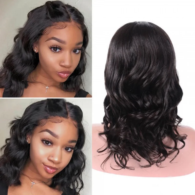 Wear And Go Glueless Human Hair Bob Wig 6x4 Body Ocean Wave Short Pre Cut Plucked 4x4 Lace Wigs Ready To