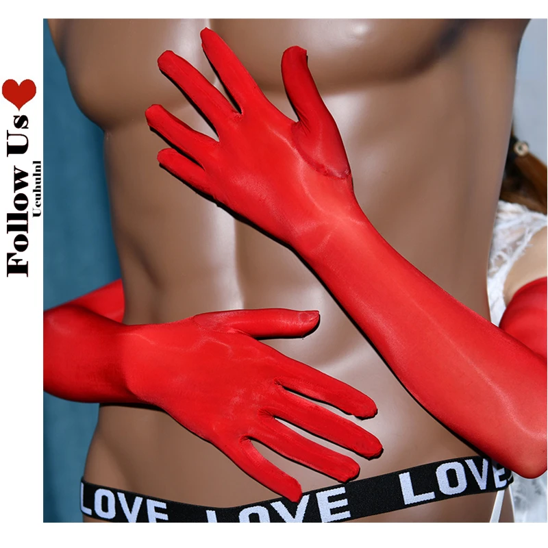 

Horse Oil Five Finger Gloves Sexy Glossy Silky Points Point Ladies Gloves Erotic Seduction Sexy Bride Woman Kawaii Golf Gloves