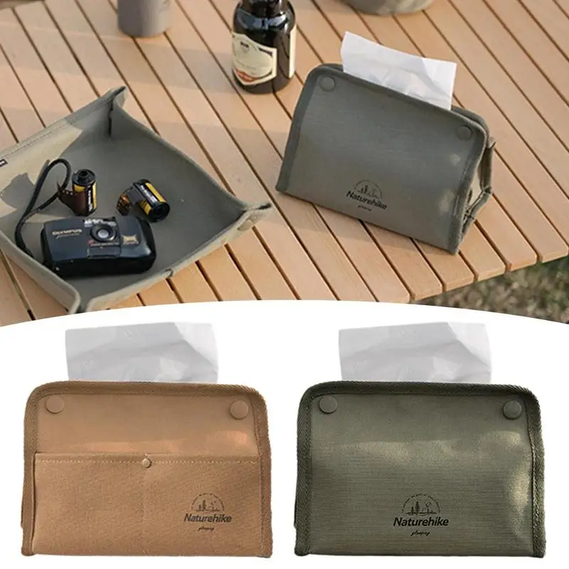 

Canvas Tissue Storage Box Camping Toilet Paper Holder Travel Storage Bag Waterproof For BBQ Camping Hiking Outdoor Activities