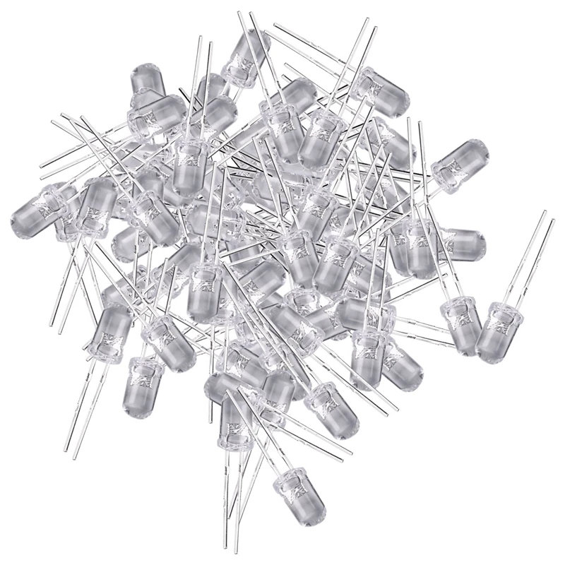 

200 Pcs 5Mm Warm White LED Diode Lights DC 3V 20MA Bulb Lamps Electronics Components Light Emitting Diodes