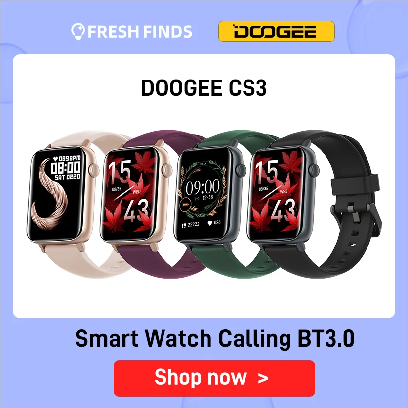 Смарт-часы DOOGEE CS3 1 69 дюйма 235 мАч Bluetooth 5 0 смарт-часы с вызовом BT3.0