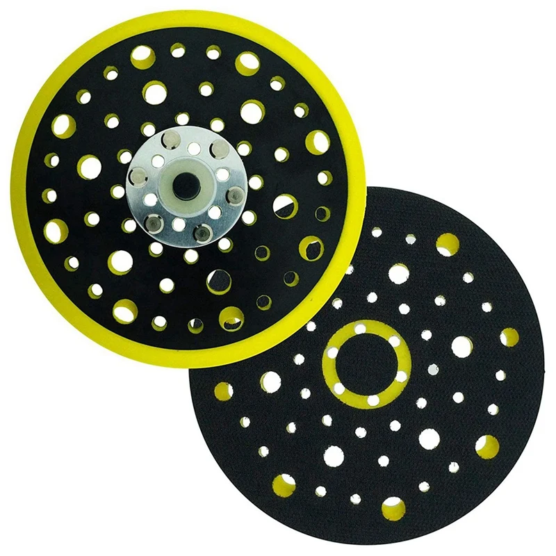 

5 Pcs 150Mm 5/16 Thread 52 Hole Medium Density Random Orbital Sander Hook & Loop Backing Pad Compatible With Mirka CEROS