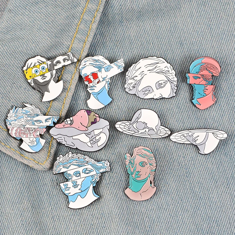

Brooch alloy jewelry creative segmentation Sculpture Figure head skull enamel BROOCH BADGE