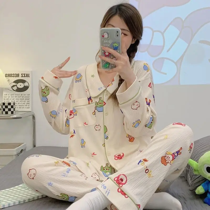 

Новинка Kawaii Sanrio Lotso пижамы с длинным рукавом комплект пижам мультяшный милый универсальный подарок на день рождения девушки игрушки для дев...