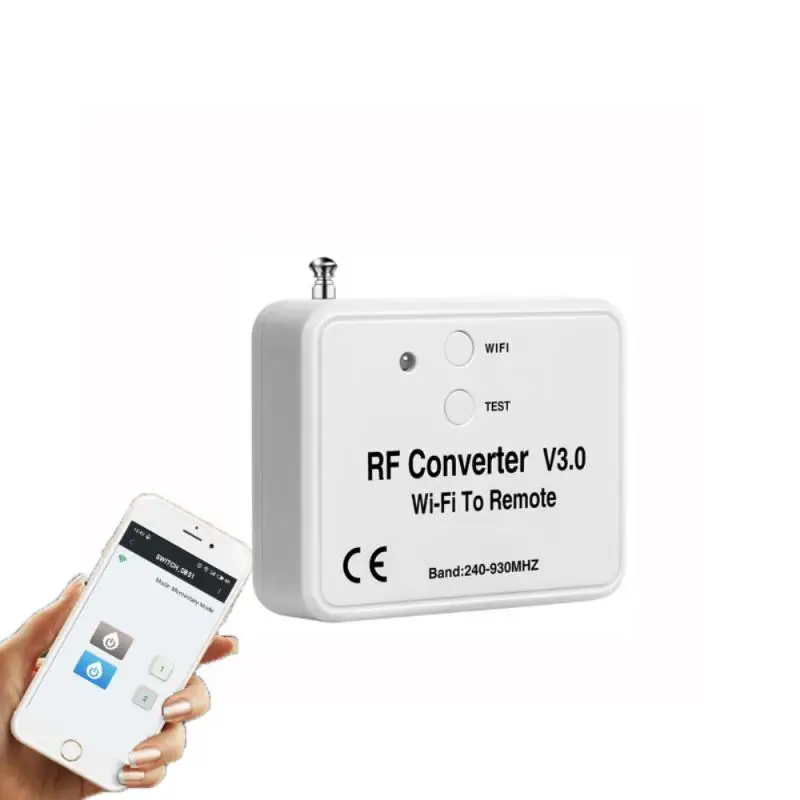 

Universal WiFi Switch Remote Control 240MHZ-930MHZ WiFi To RF Converter Multi Frequency Rolling Code Garage Door Remote Control