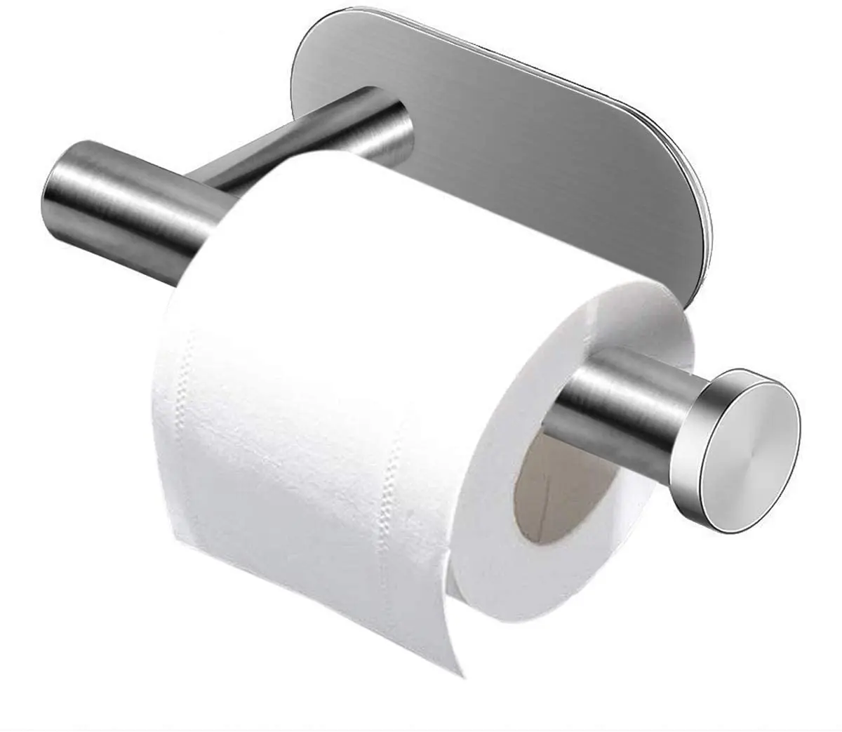 

Toilet Roll Holder, 3M Self Adhesive Drilling Paper Holder Stainless Steel Brushed for Kitchen and Bathroom Stick on Wall