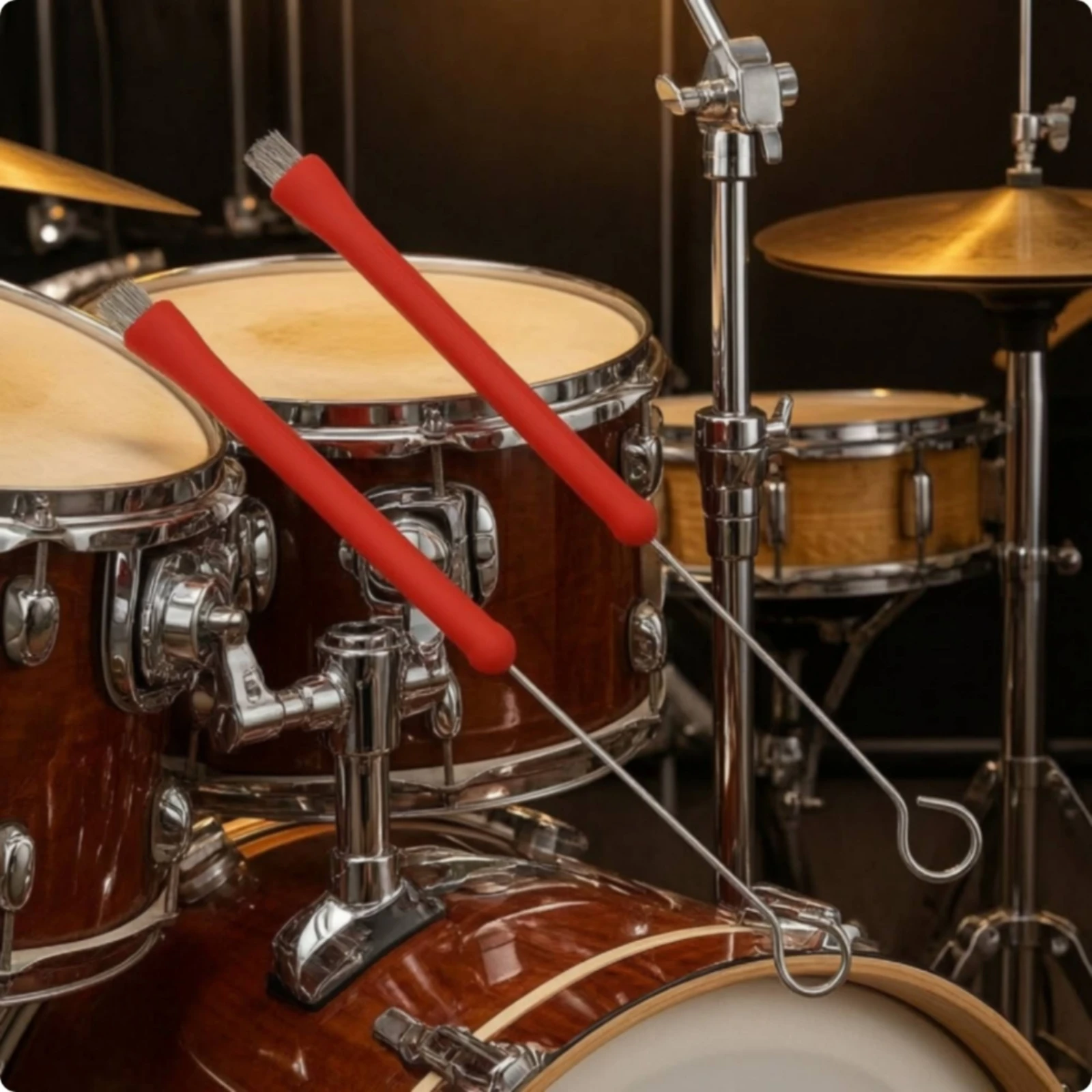 Фото Щетка для барабанов Jazz Drum Brush с пластиковой ручкой, гибкая и гладкая, аксессуар для музыкальных инструментов, подходит для барабанщиков и акустических сессий. №2