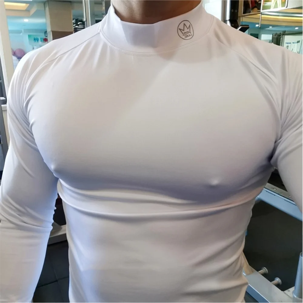 Sport Shirt Men Compression Quick Dry T-shirt Long Sleeve Bodybuilding Skinny Tee Tops Man Muscle Workout Clothing