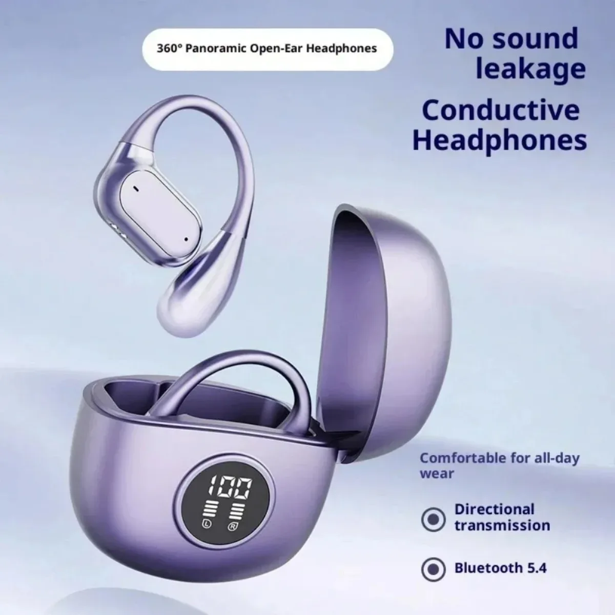 Фото Наушники Lenovo Bluetooth 5.4 с креплением на ухо, беспроводные TWS-наушники, HiFi-стерео, водонепроницаемые, с LED-дисплеем и сенсорным управлением №4