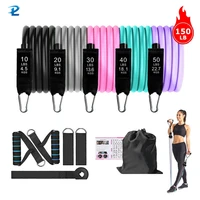 150lbs fitness resistance band pull rope yoga rubber band elastic band upgrade training band set pilates fitness equipment home