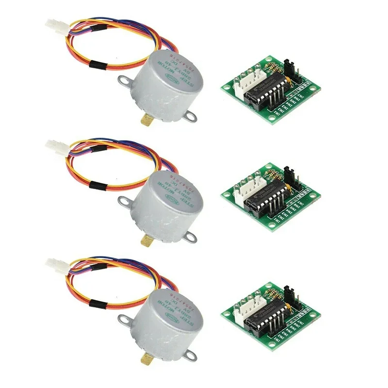 3 комплекта 28BYJ-48 шаговый двигатель 5 В с приводом/тестовым модулем ULN2003 линий для