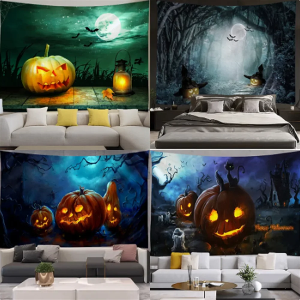 

Room decoration pumpkin Halloween tapestry wall decoration tapestry Bohemian decoration tapestry Tapiz Decor for room