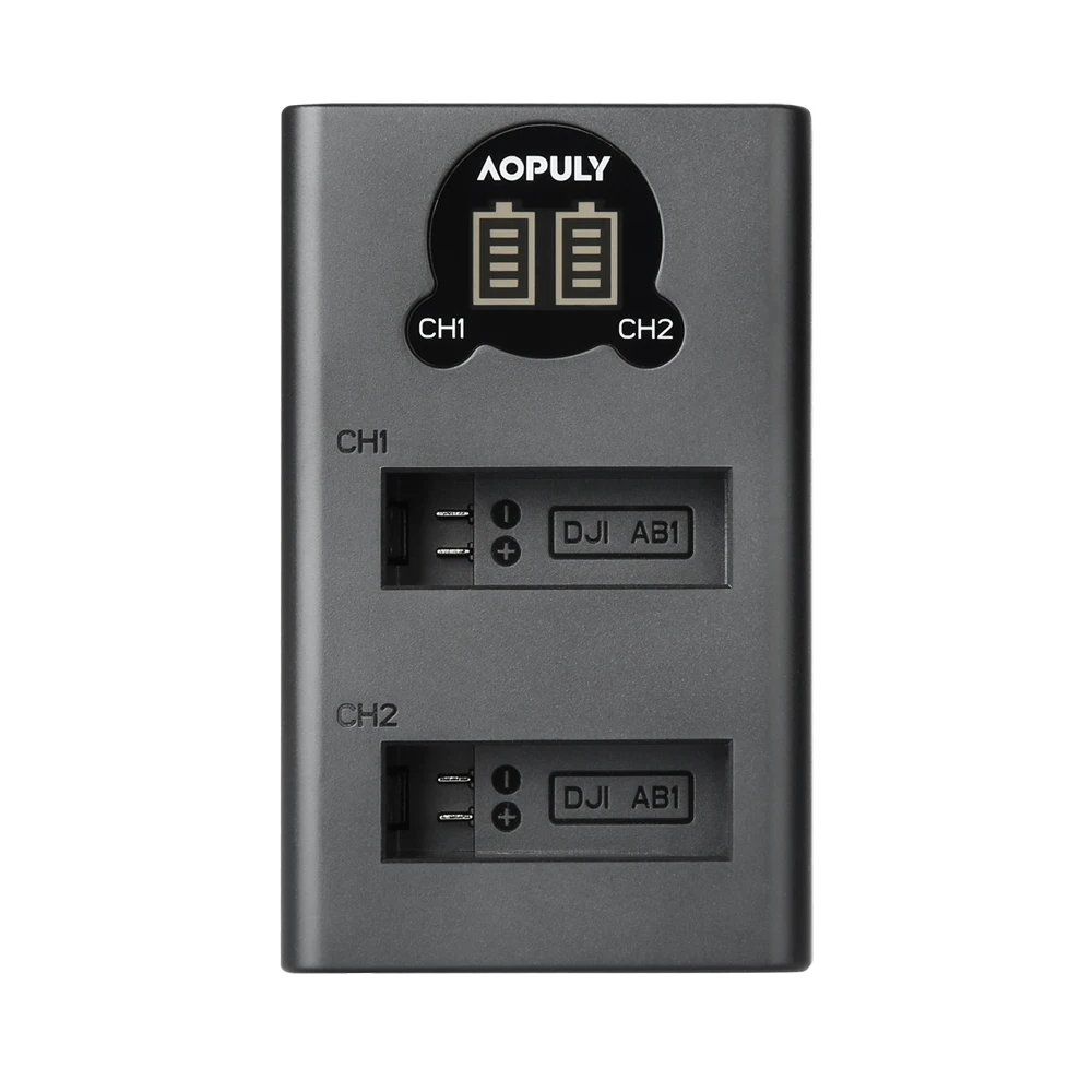 Набор из 4 аккумуляторов AB1 емкостью 1300 мАч и USB-зарядное устройство для спортивной камеры DJI OSMO Action.