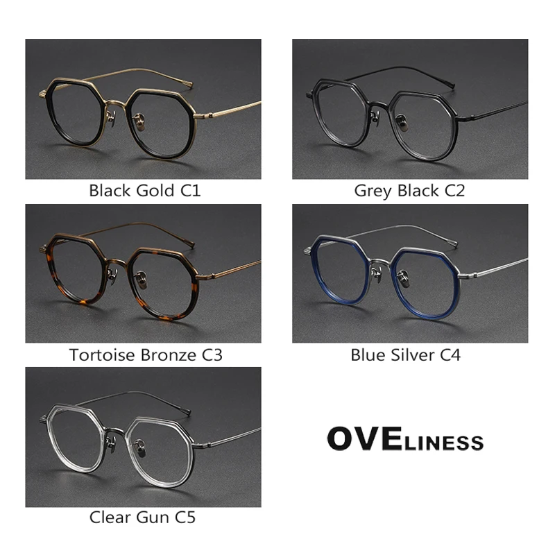 2024 ацетатная титановая оправа для очков мужчин и женщин Простые ретро