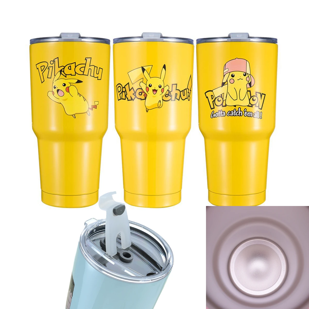 

900 мл Kawaii Pikachu аниме мультфильм нержавеющая сталь кофейная кружка Изолированная герметичная с крышками пивные чашки молоко чай бутылка воды подарок