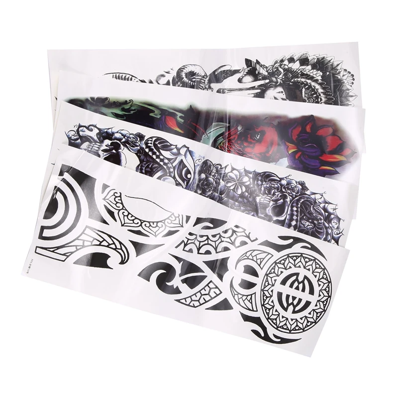 

4Pcs/Lot Waterproof Temporary Tattoos Sticker Full Arm Pattern Tattoos Applique Arm Full Arm Tattoos Sticker 48x17Cm (9/10/11/12