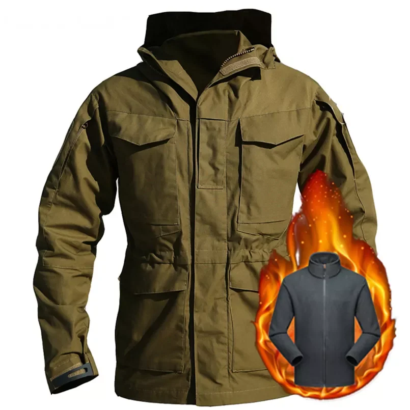 

UK US Winter Fleece Warm Jackets Mens Outdoor Waterproof Jacket Military Hiking Camping Coat Hoodie Sports Windproof Clothes